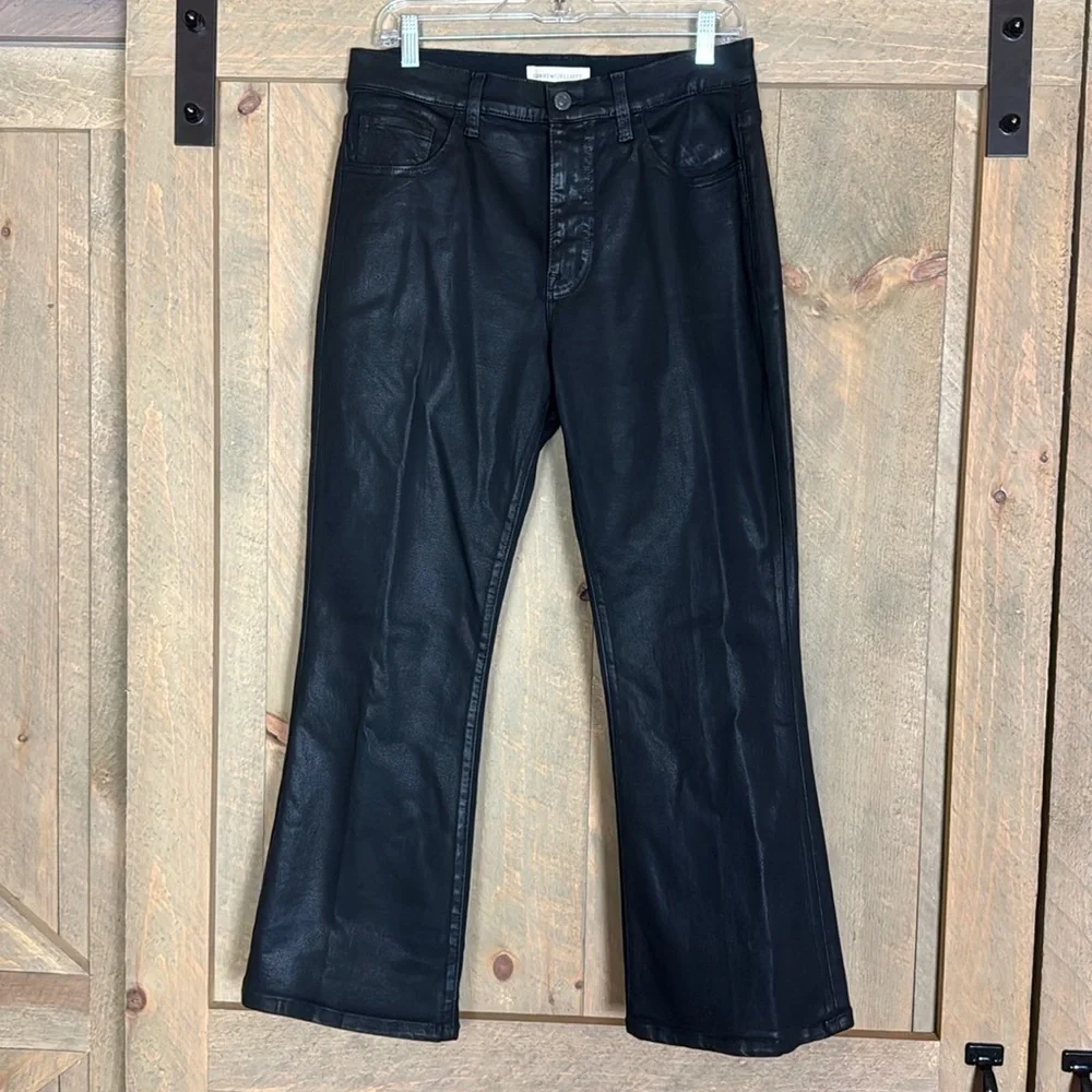 Current/Elliott Boulevard Bootcut coated denim jeans / pants Size 30 Black